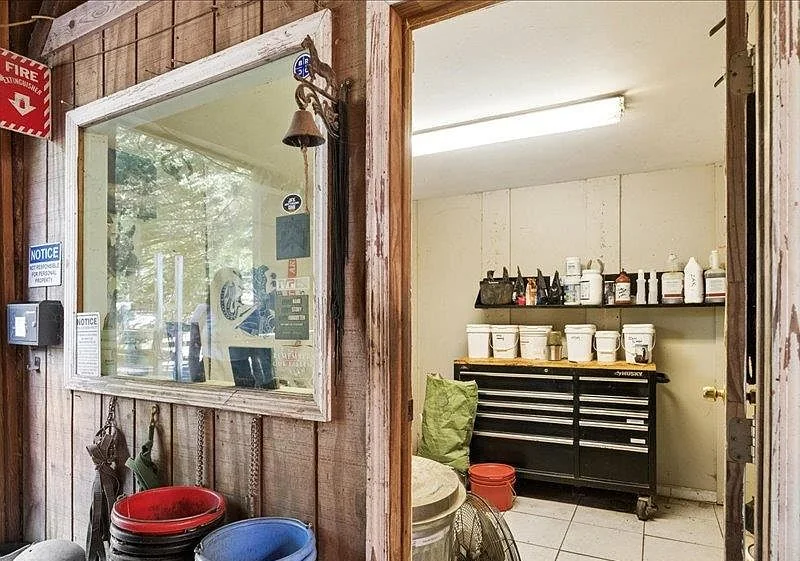 Barn feed room and office