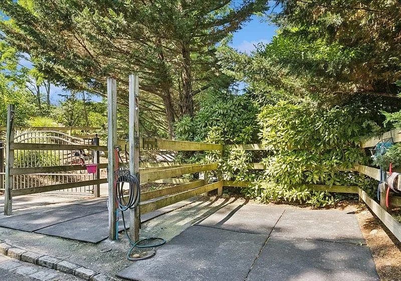 Gated entrance and drive into the property